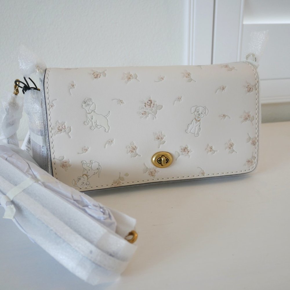Coach X Disney 101 Dalmatians Dinky Crossbody In Chalk Includes Dust Bag